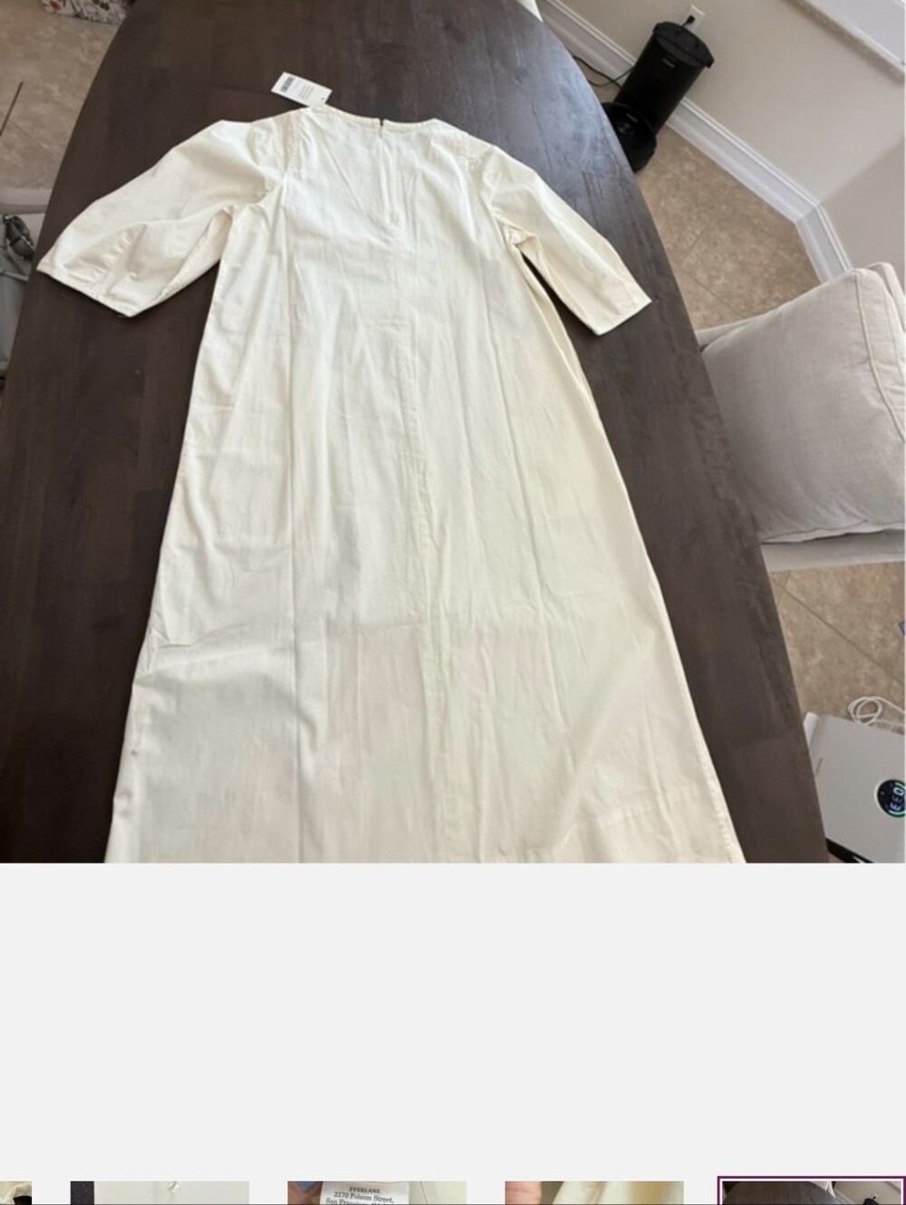 Everlane organic Cream Midi Dress